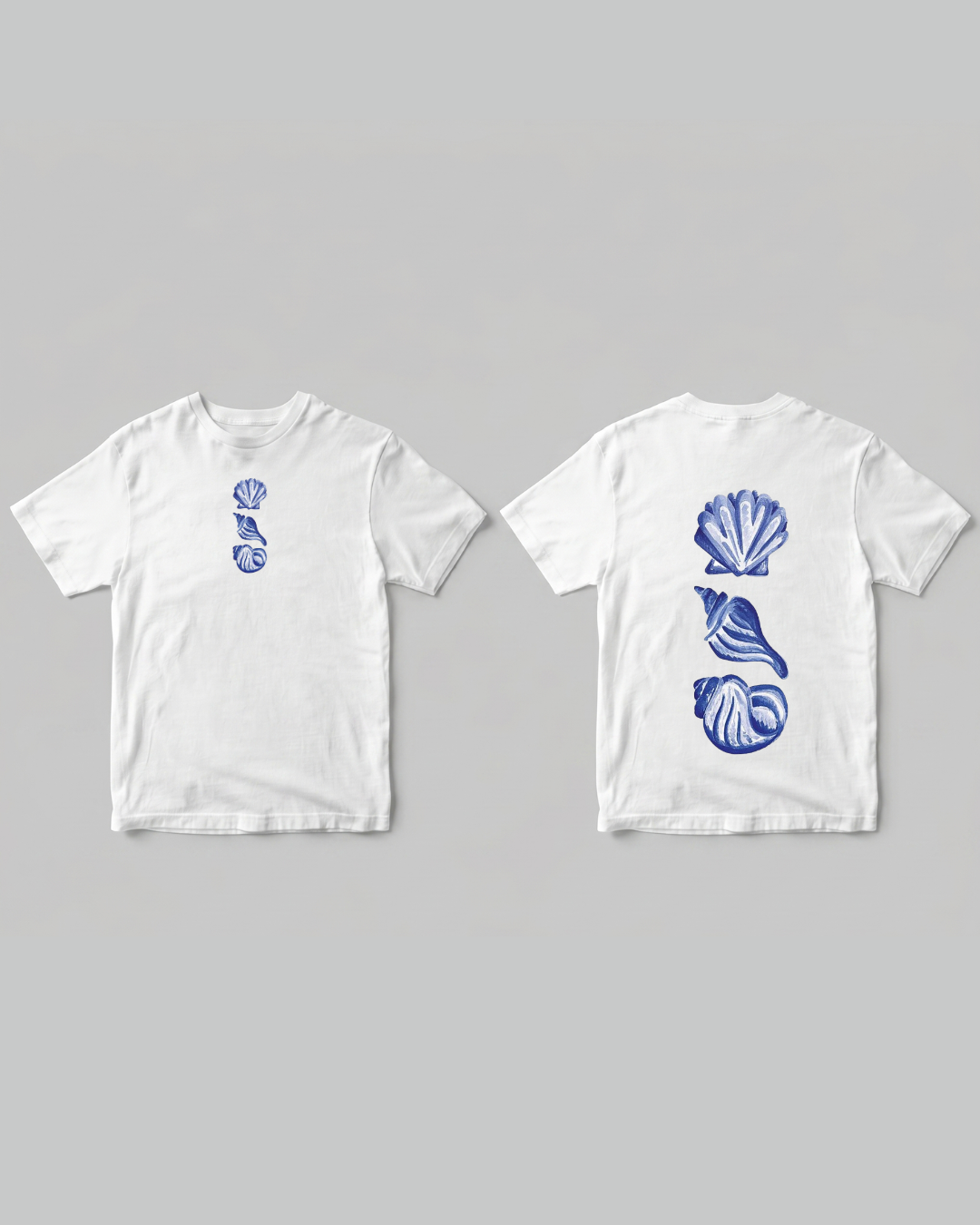 Blue Shells T-shirt - Front and back