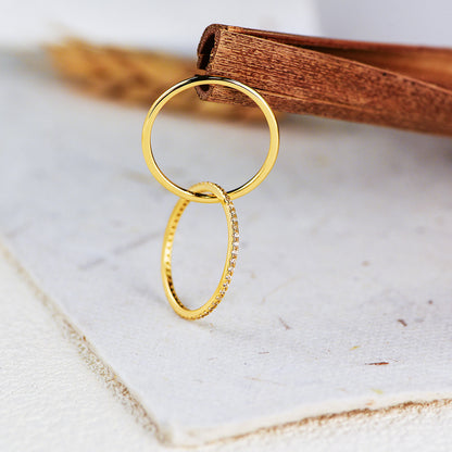 Crisscross Pavé X Ring – 925 Sterling Silver, Gold Plated