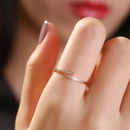 Pavé wraparound Open Ring - Gold Plated 925 Sterling Silver