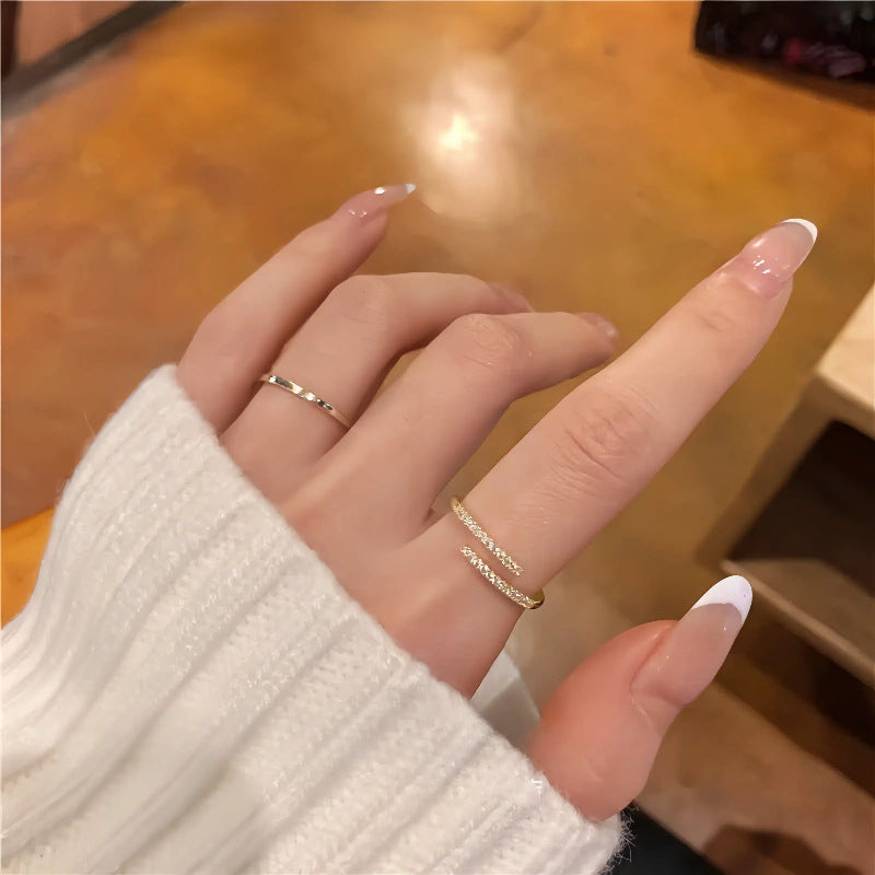 Pavé wraparound Open Ring - Gold Plated 925 Sterling Silver