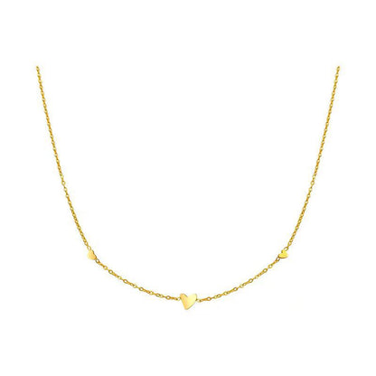 Mini Heart Station Necklace – 925 Sterling Silver, Gold Plated