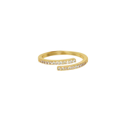 Pavé wraparound Open Ring - Gold Plated 925 Sterling Silver