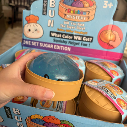 Glitter Dumpling Squishy Toy with Steamer Basket - Blind Box