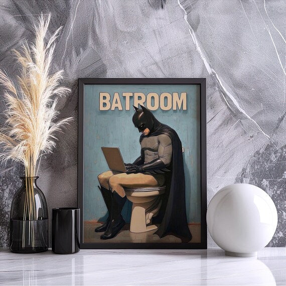 Batroom Frame - batman frame - 45cm x 30cm