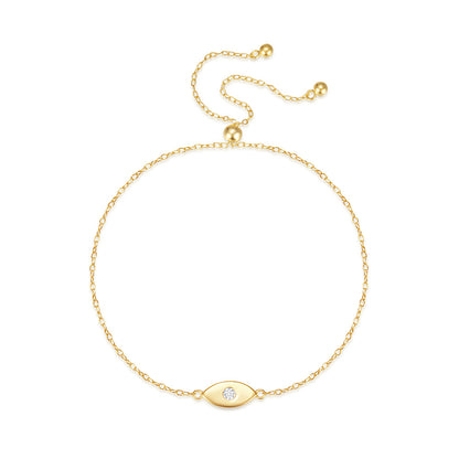 Evil Eye Charm Bracelet – 925 Sterling Silver, Gold Plated