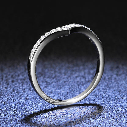 Curved Wishbone Pavé Ring – 925 Sterling Silver