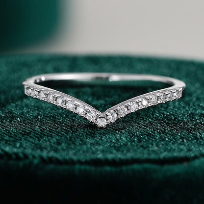 Curved Wishbone Pavé Ring – 925 Sterling Silver