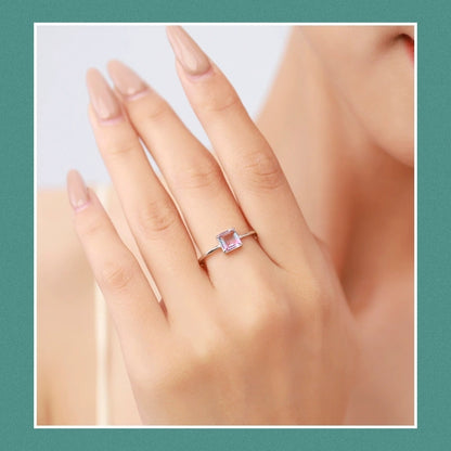 Bi-Color Gemstone Solitaire Ring – 925 Sterling Silver