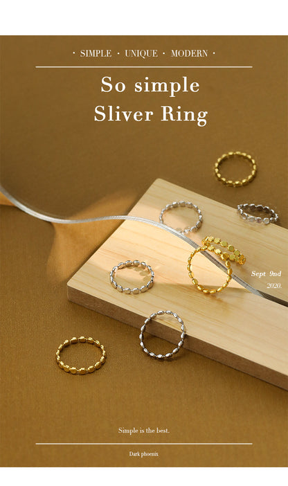 Beaded Dot Eternity Ring - 925 Sterling Silver