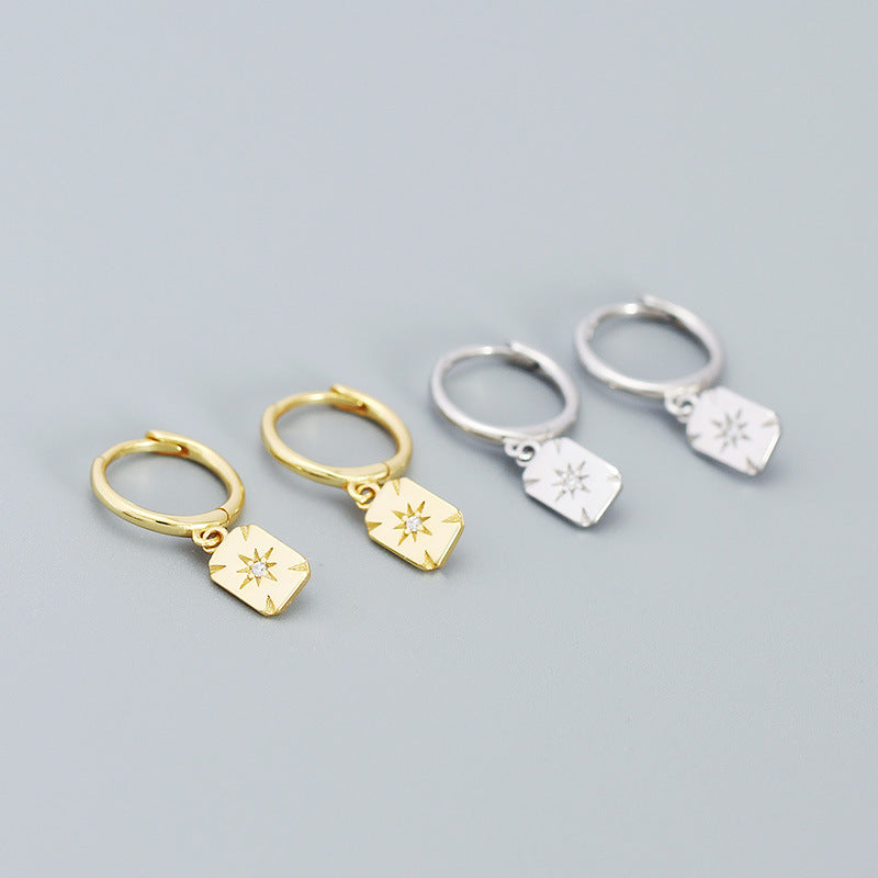 Starburst Charm Earrings - 925 Sterling Silver
