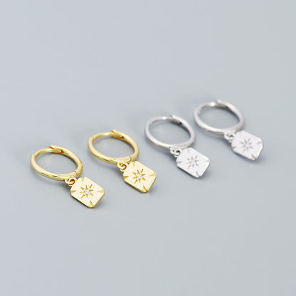 Starburst Charm Earrings - 925 Sterling Silver