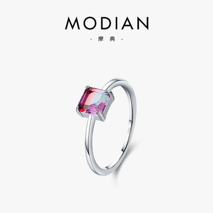 Bi-Color Gemstone Solitaire Ring – 925 Sterling Silver