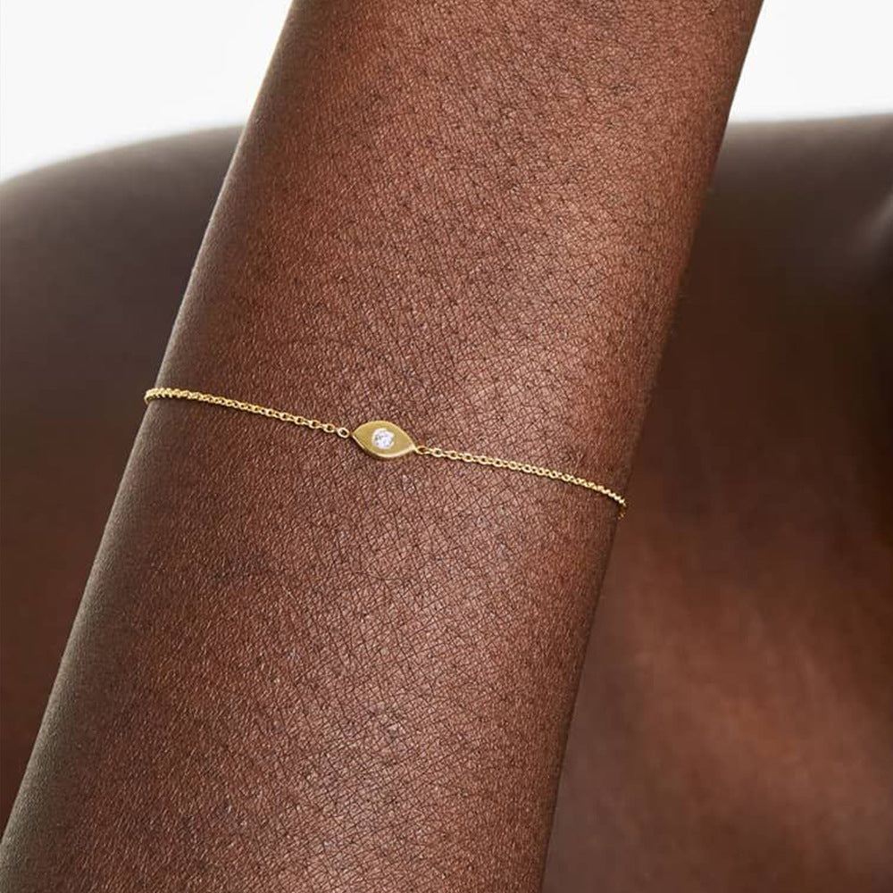 Evil Eye Charm Bracelet – 925 Sterling Silver, Gold Plated
