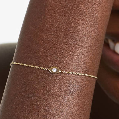 Evil Eye Charm Bracelet – 925 Sterling Silver, Gold Plated
