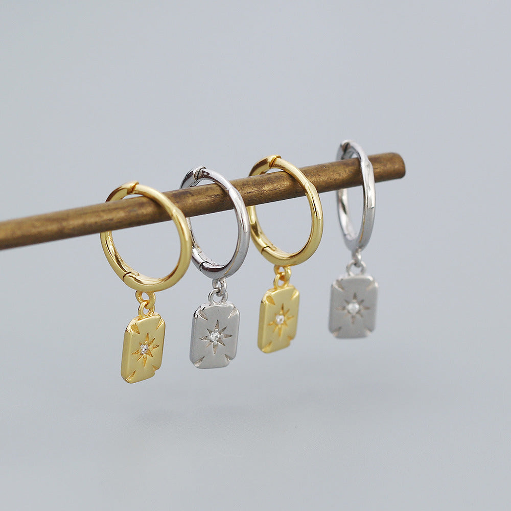 Starburst Charm Earrings - 925 Sterling Silver