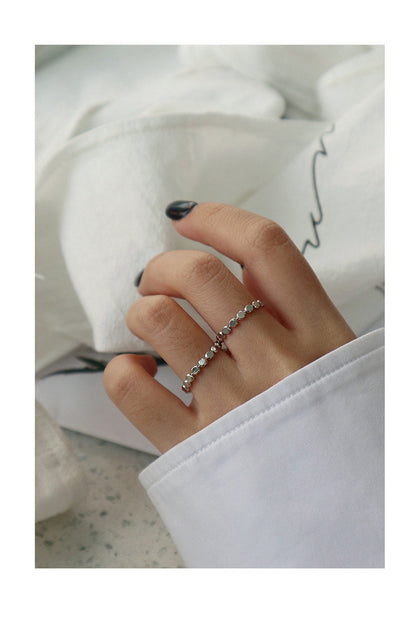Beaded Dot Eternity Ring - 925 Sterling Silver