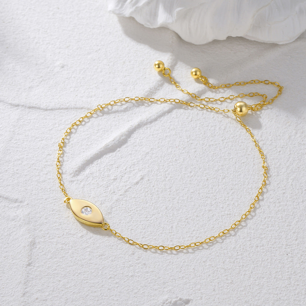 Evil Eye Charm Bracelet – 925 Sterling Silver, Gold Plated