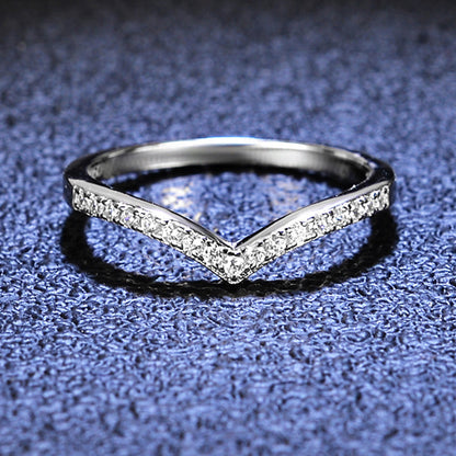 Curved Wishbone Pavé Ring – 925 Sterling Silver