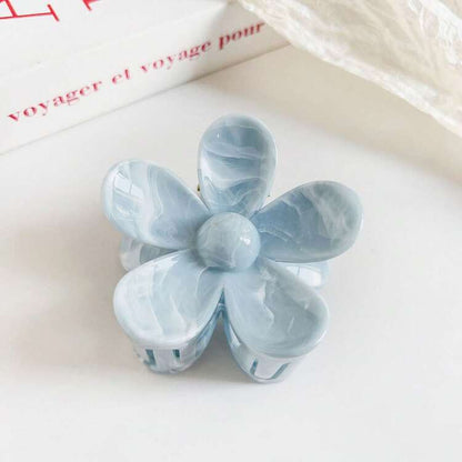 Pearlescent Baby Blue Hair Claw Clips – Elegant Marbled Acrylic Hair Accessories