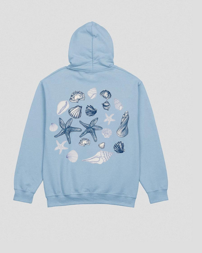 Seashells hoodie - back + front design