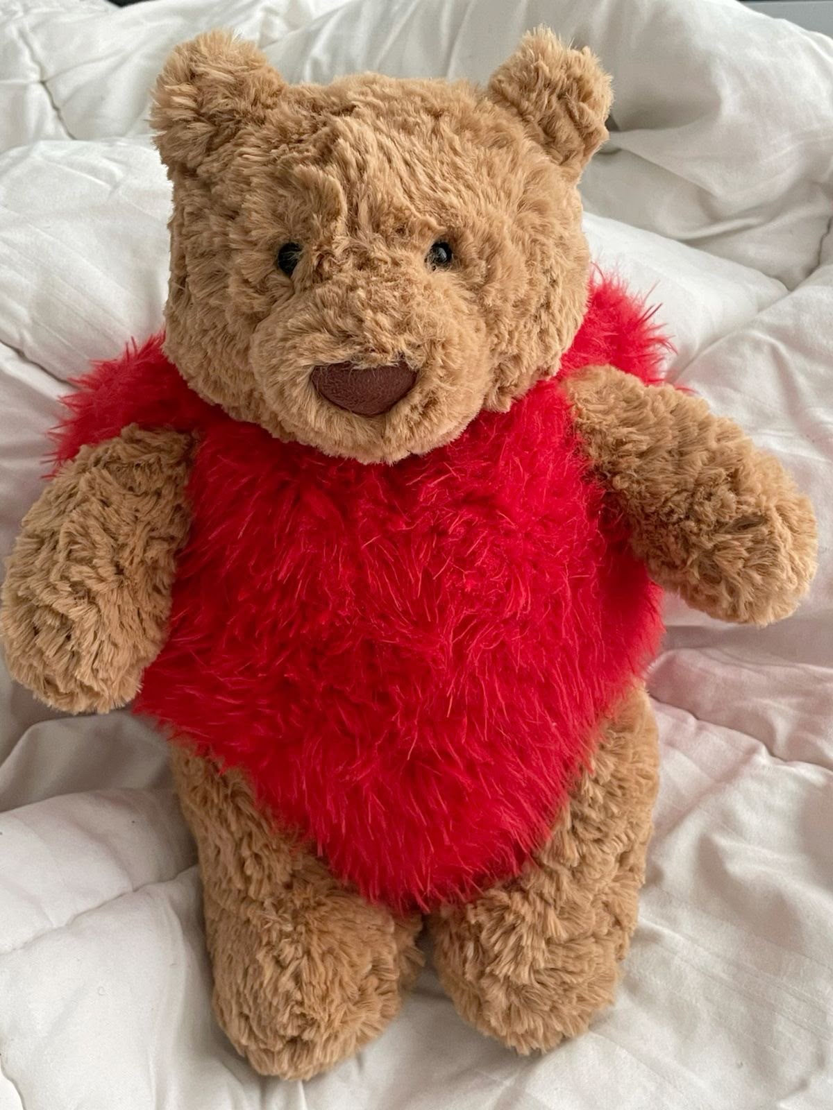Bear in a heart outfit plush - 26 cm