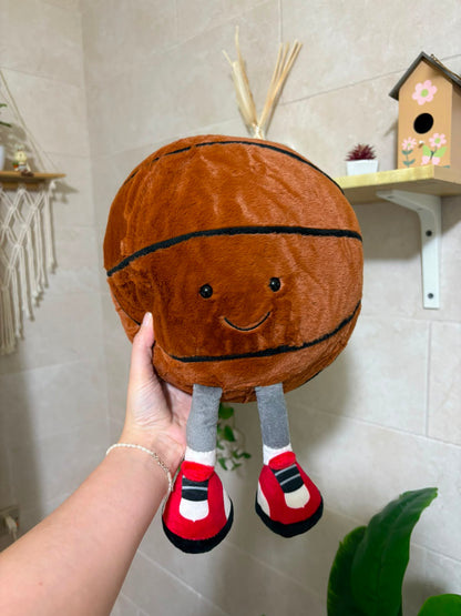 Kawaii Sports Ball Plushies – Basketball & Football - 30 cm