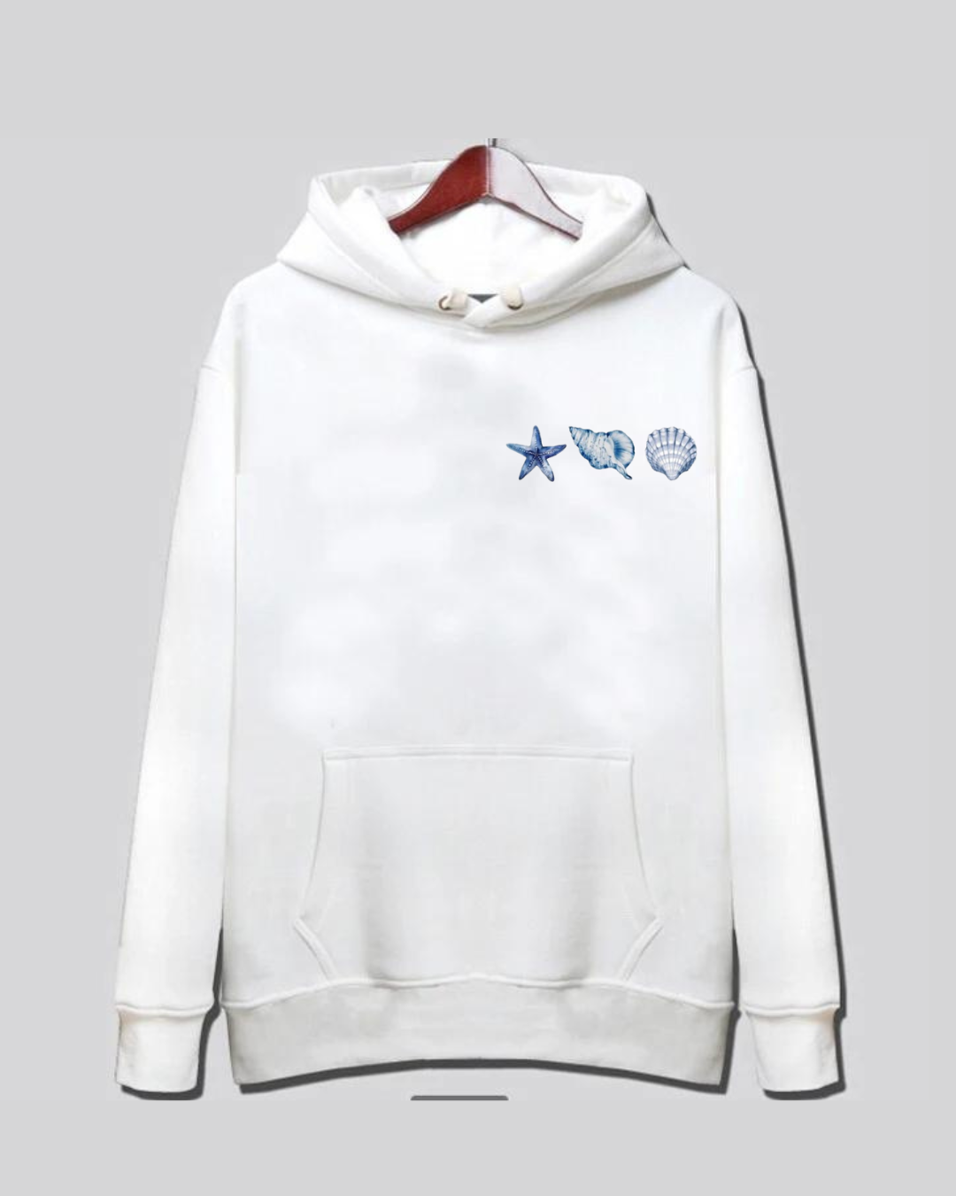 Seashells hoodie - back + front design