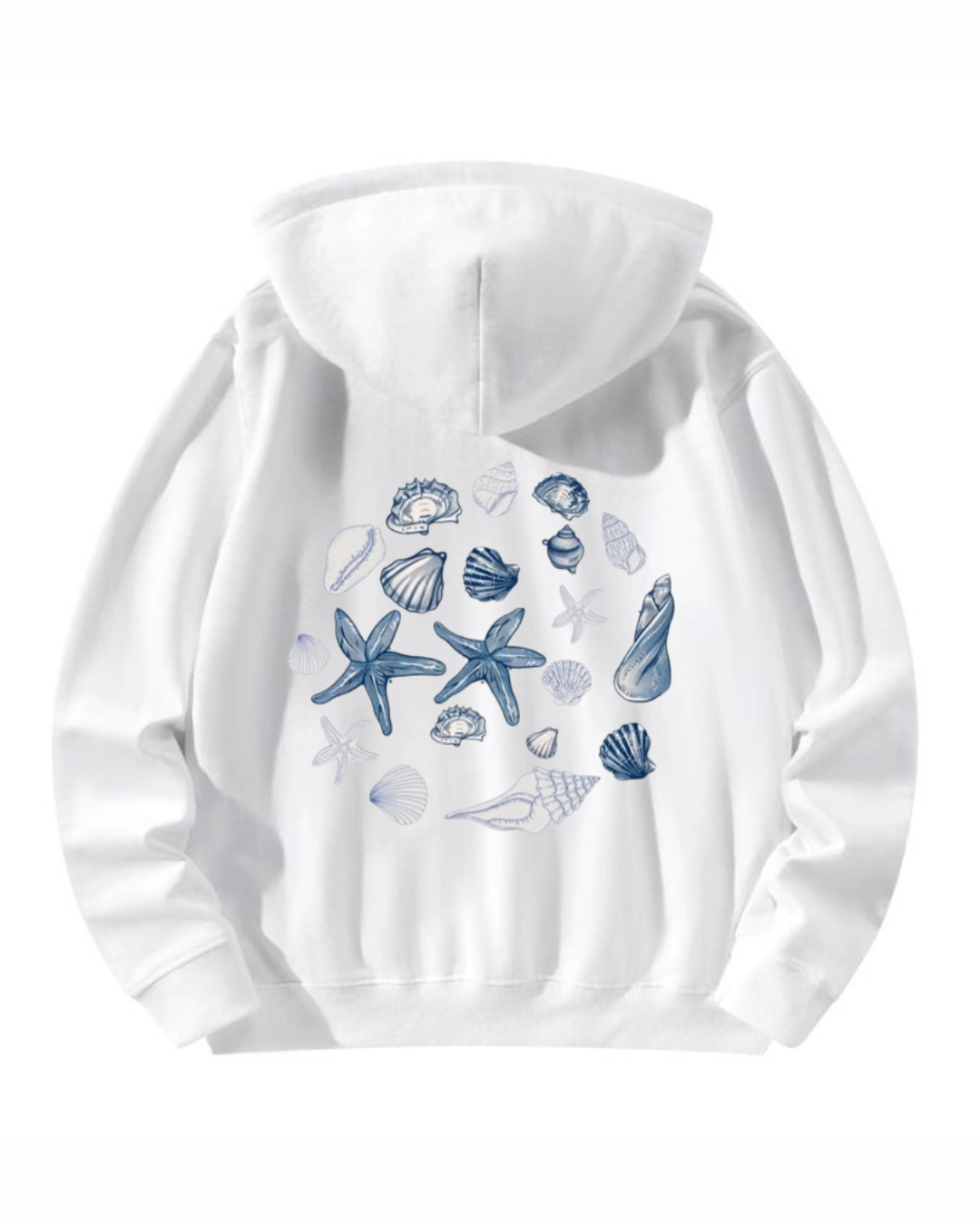 Seashells hoodie - back + front design
