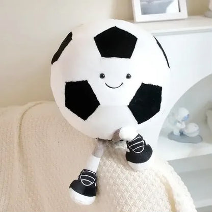 Kawaii Sports Ball Plushies – Basketball & Football - 30 cm