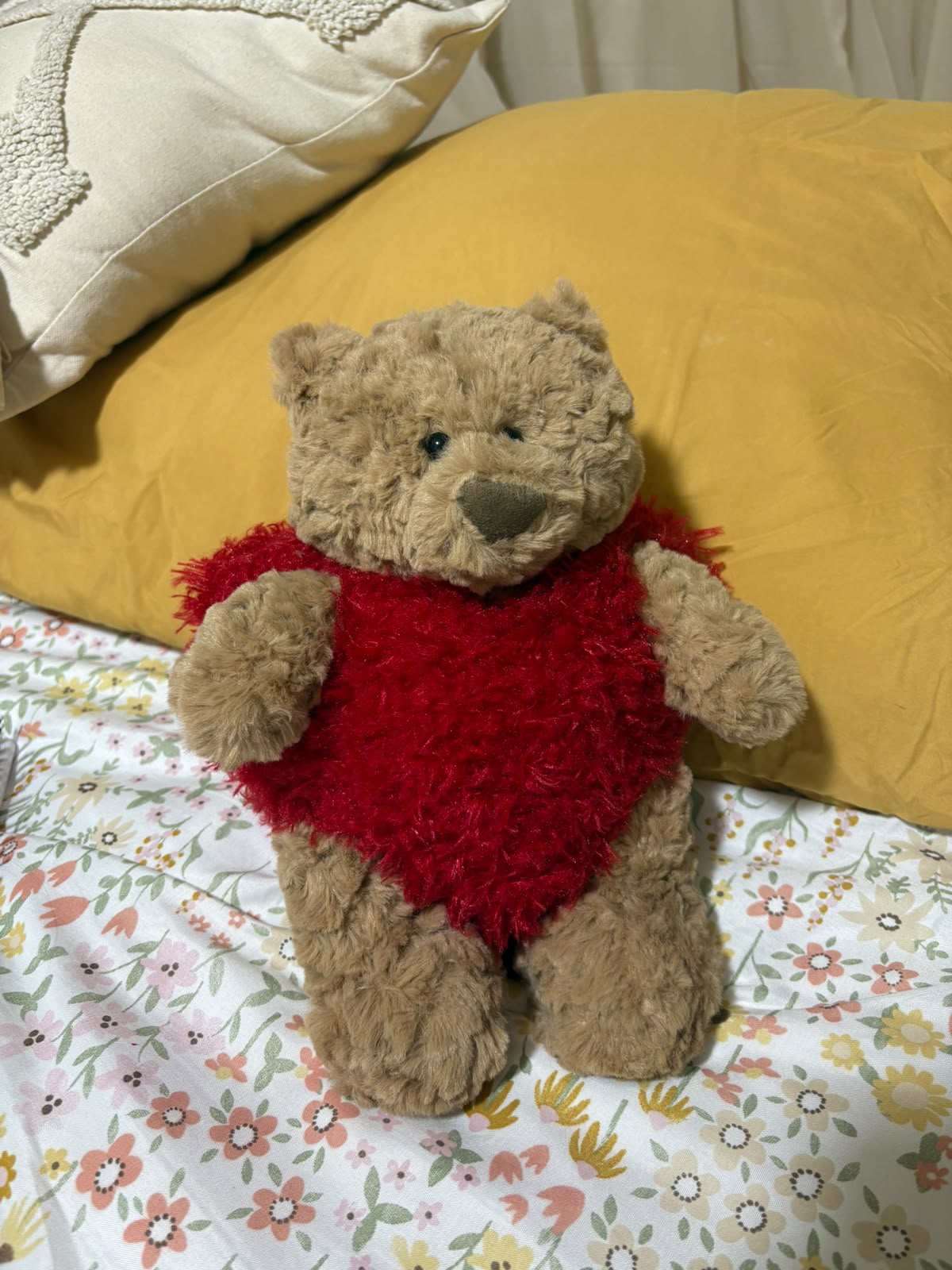 Bear in a heart outfit plush - 26 cm
