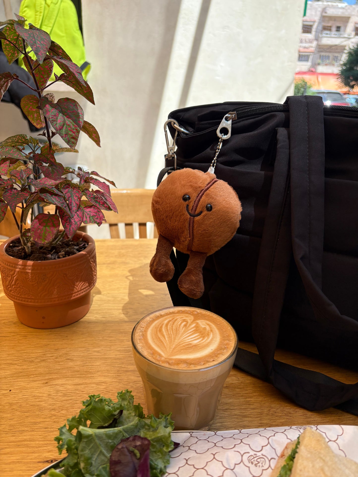 Coffee bean plush keychain - 14 cm