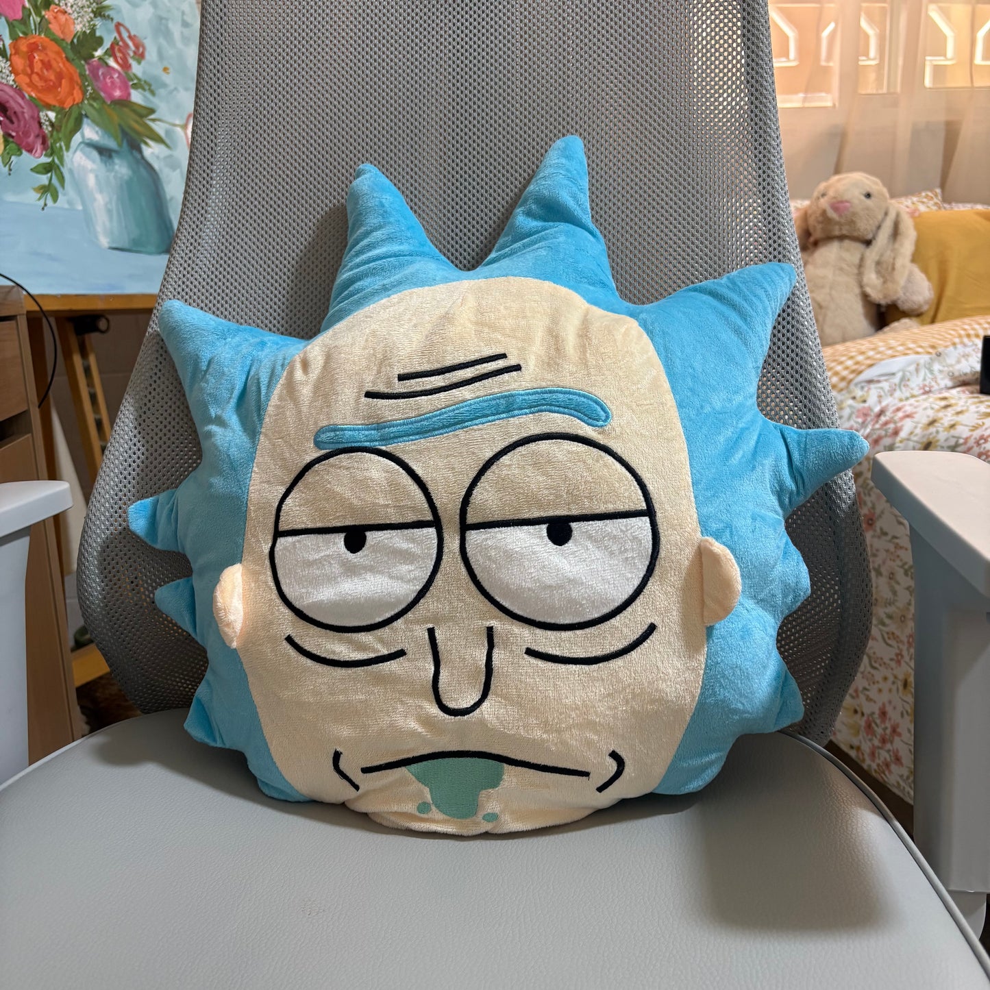 Rick & Morty Rick Sanchez Face Plush Pillow – Decorative Throw Cushion -40 cm