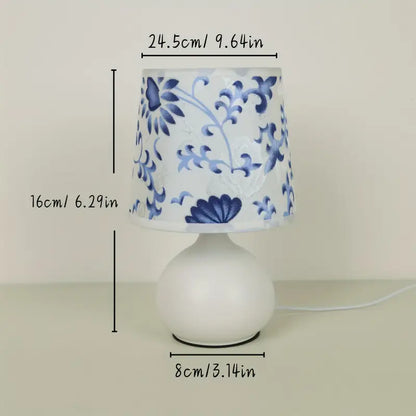 Floral blue and white table Lamp