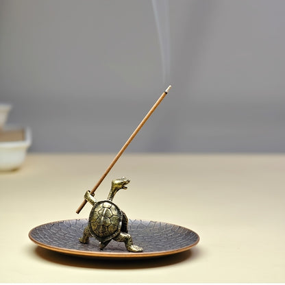 Ninja Turtle Brass Incense Holder / Bakhur Holder  & Ash Catcher Tray