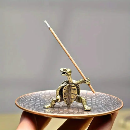 Ninja Turtle Brass Incense Holder / Bakhur Holder  & Ash Catcher Tray
