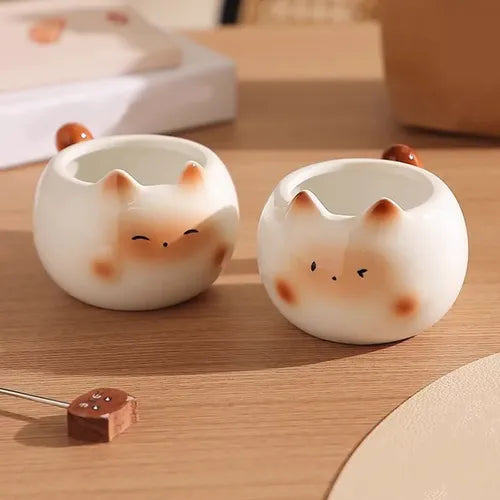 Kawaii Chubby Cat Ceramic Mugs