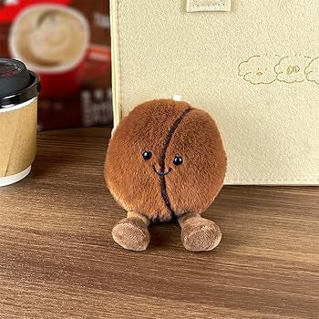 Coffee bean plush keychain - 14 cm