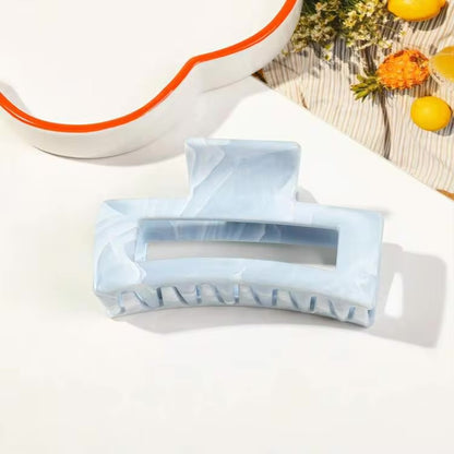 Pearlescent Baby Blue Hair Claw Clips – Elegant Marbled Acrylic Hair Accessories