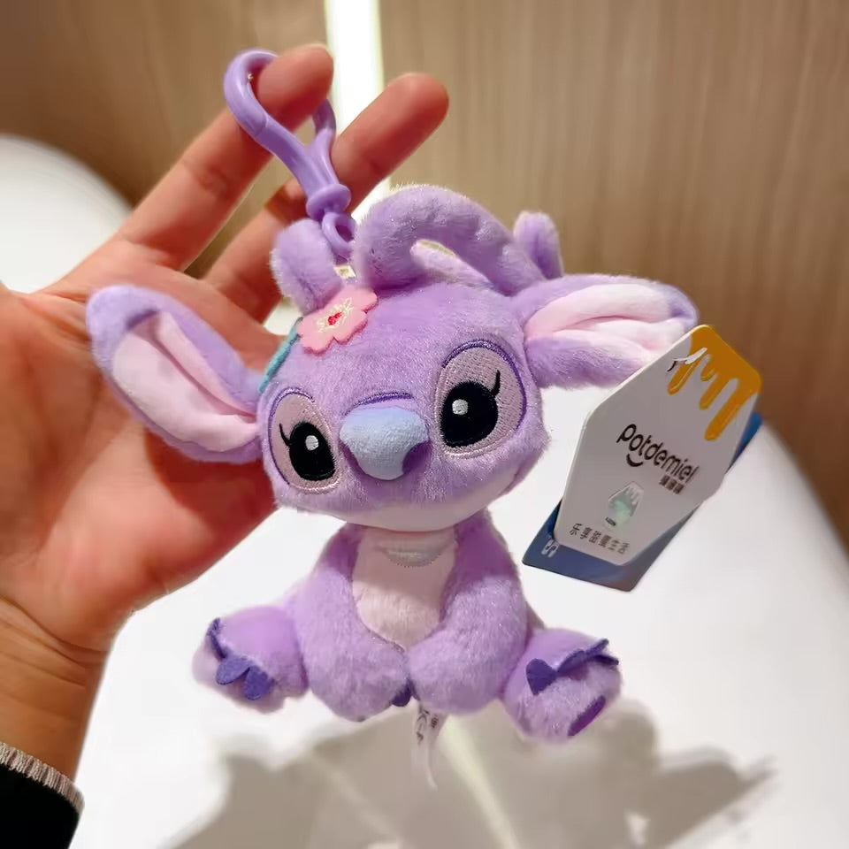 Stitch and angel Plush keychains