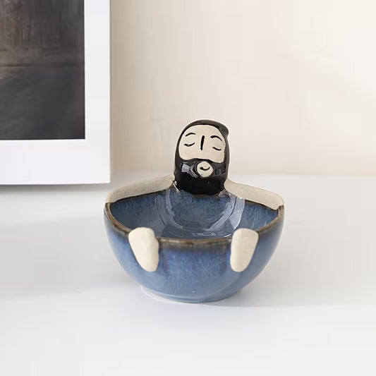 Quirky Bearded Man Ceramic Bowl