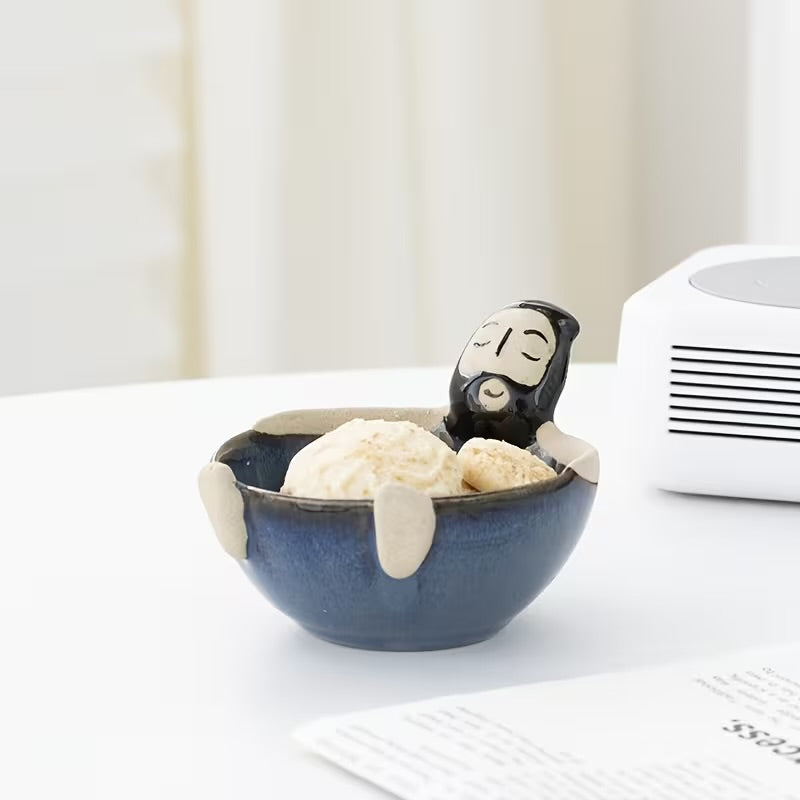 Quirky Bearded Man Ceramic Bowl