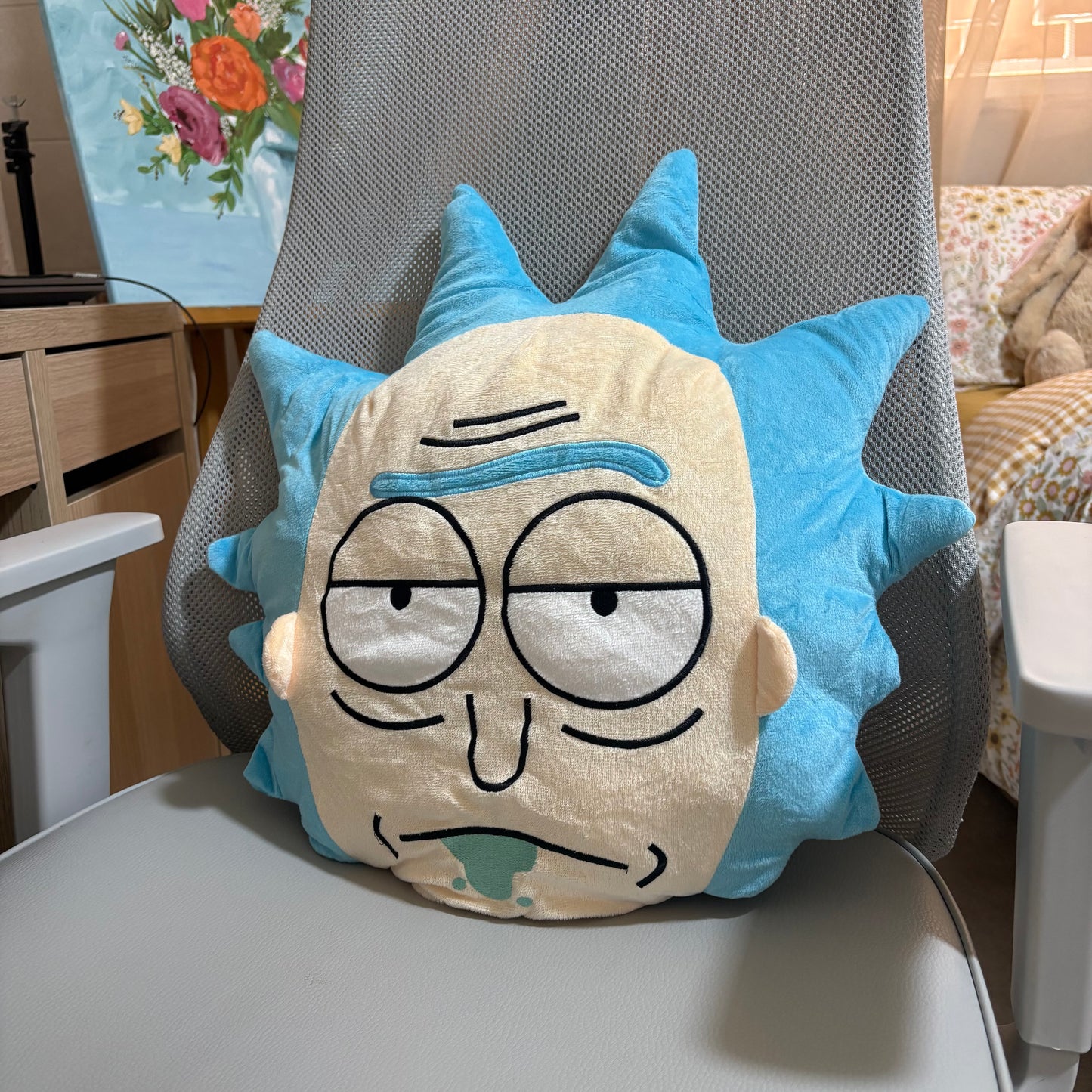 Rick & Morty Rick Sanchez Face Plush Pillow – Decorative Throw Cushion -40 cm
