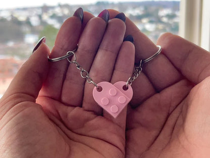 Pink heart keychain