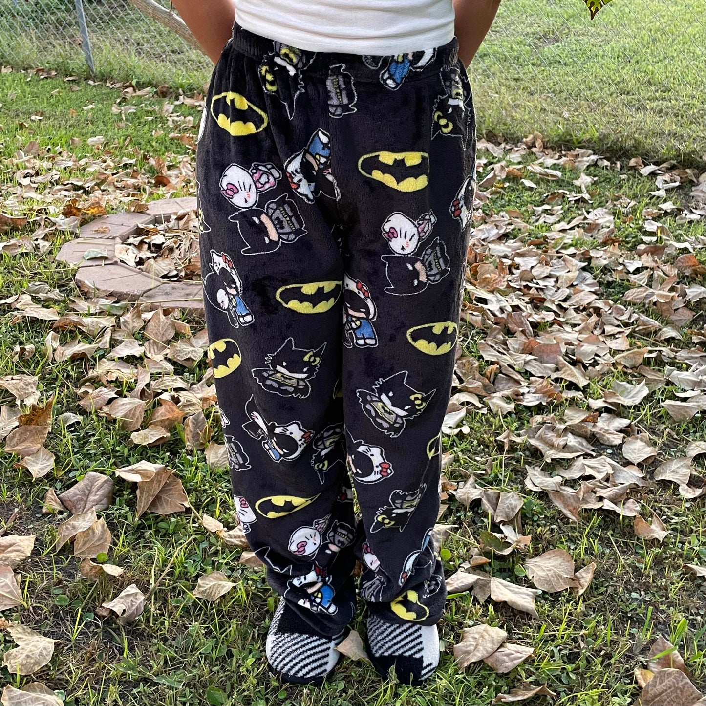 Batman hello kitty pajama pants (winter material)(خامة شتوية)