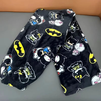Batman hello kitty pajama pants (winter material)(خامة شتوية)