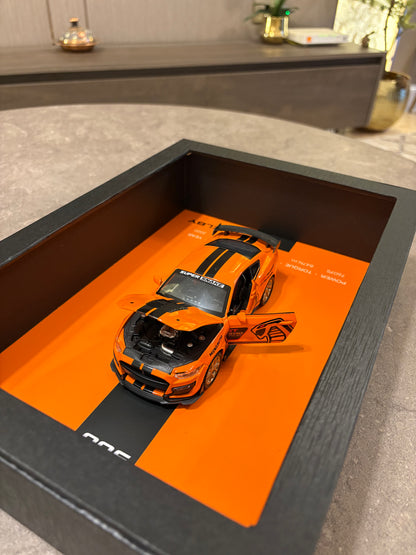 Mustang Shelby GT500 3D Shadow Box Wall Art (Orange) – 32cm x 23cm