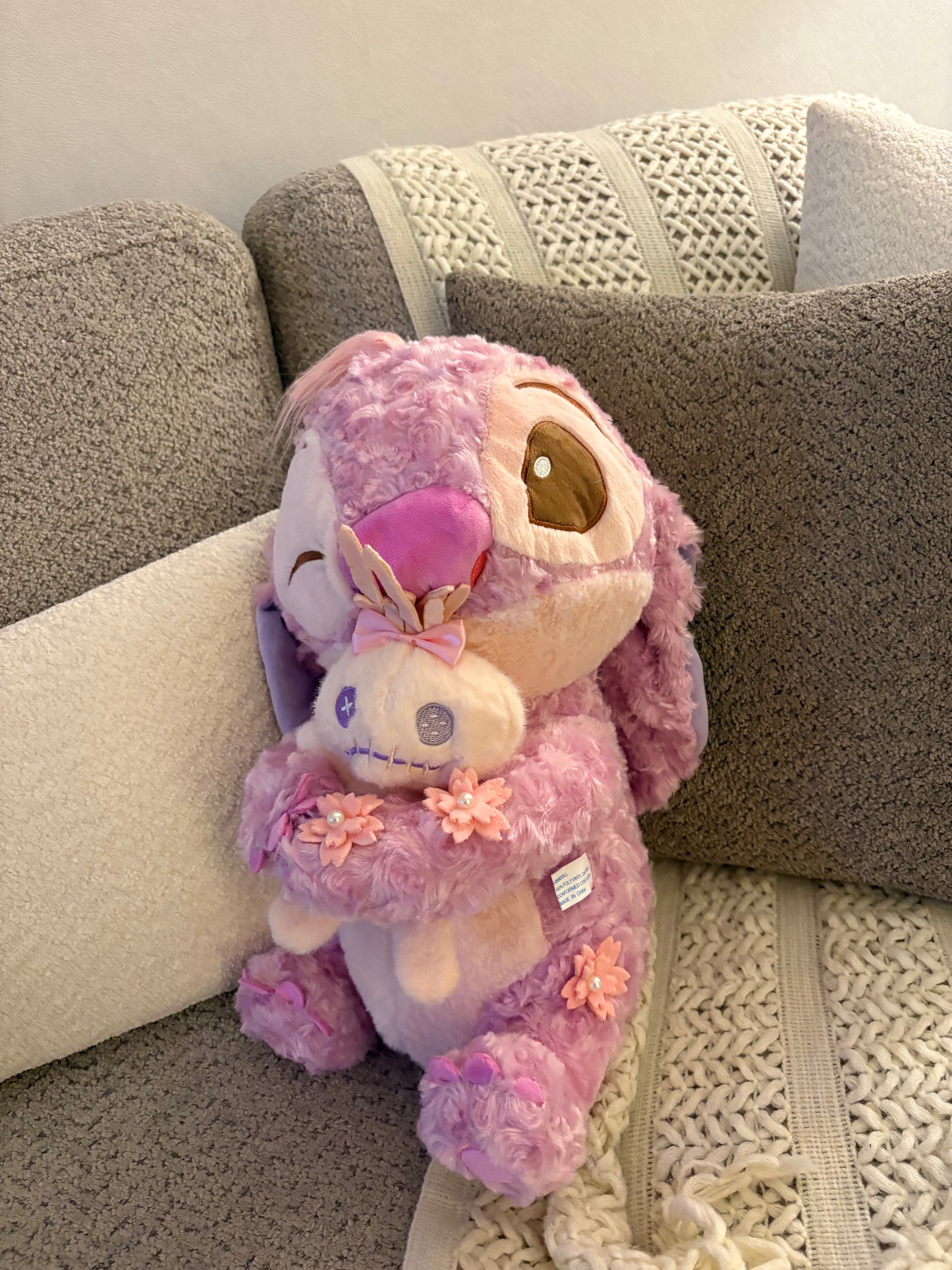 pink stitch ( angel ) plush toy - 40 cm