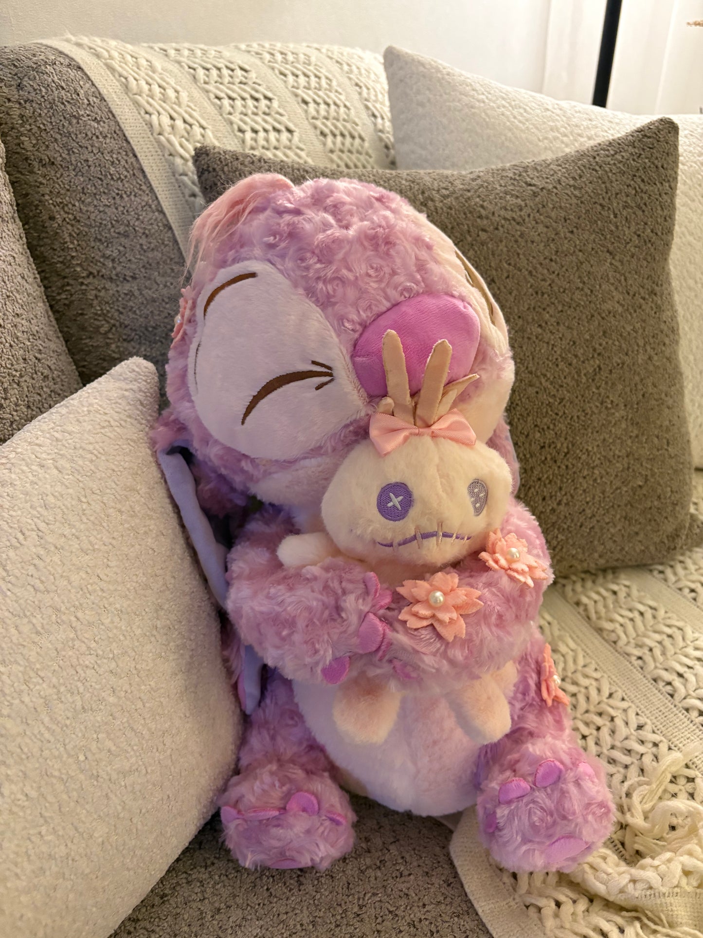 pink stitch ( angel ) plush toy - 40 cm