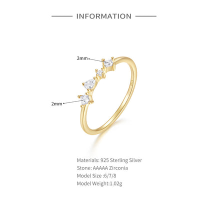Mixed Gemstone Cluster Ring – 925 Sterling Silver, Gold Plated