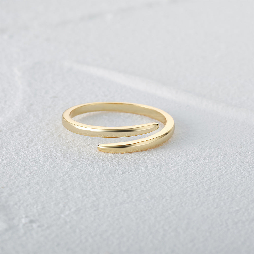 Wraparound Spiral Ring – 925 Sterling Silver, Gold Plated